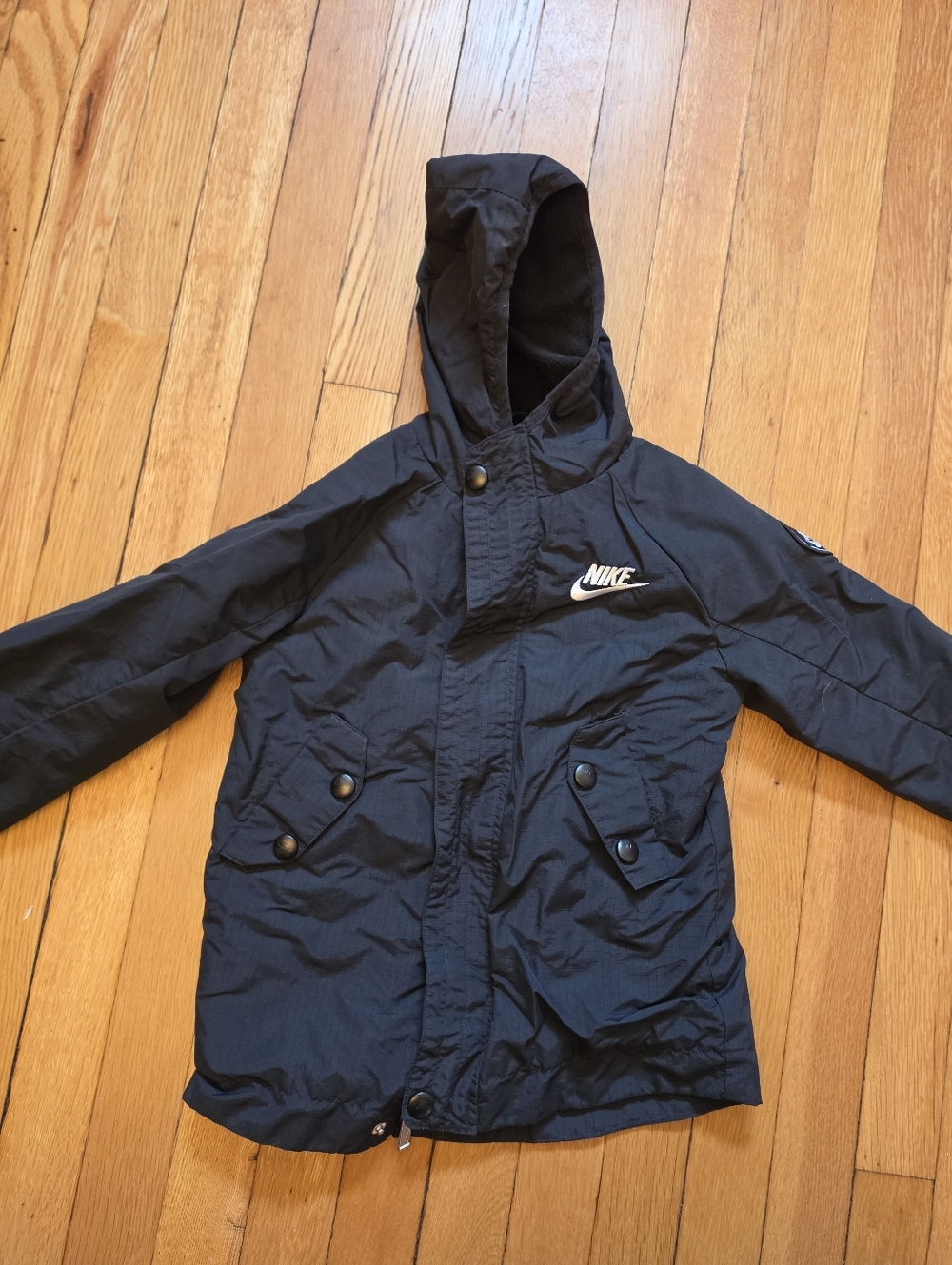 Nike Black Hooded Jacket with Logo